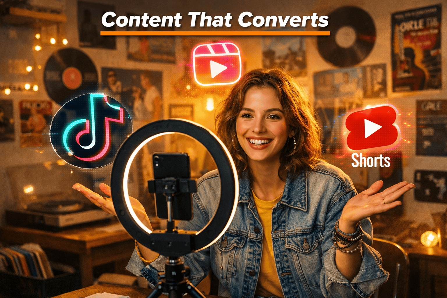 Photorealistic, high-resolution photography, Landscape format (1536x1024) editorial photo-style image of an independent artist recording a s